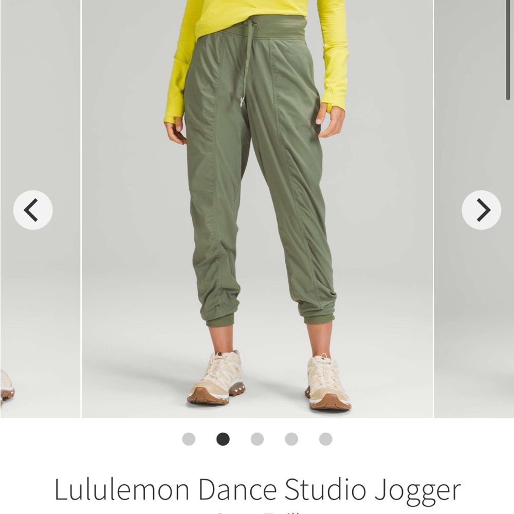 Lululemon Athletica Dance Studio Joggers Green Twill NWOT